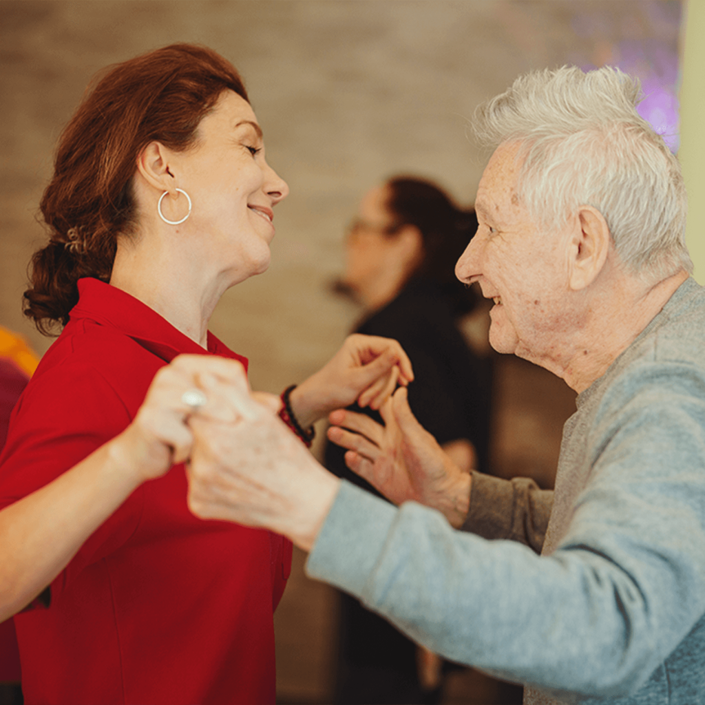 Tanečné aktivity v dome seniorov 